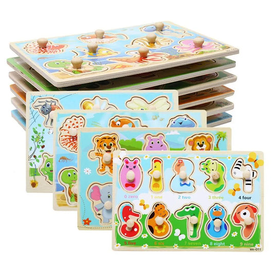 Kids Montessori Toys Wooden Puzzle Board